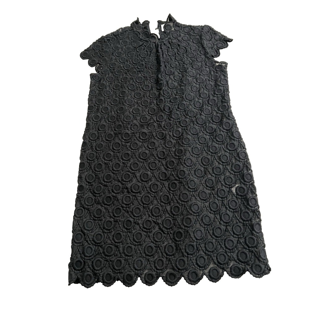MILLY of NY 8 Flower Sheer Embroidered Black Cocktail Dress Excellent Condition - Picture 1 of 7